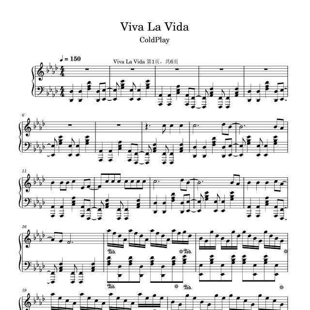 Viva La Vida 鋼琴改編版